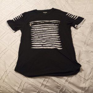 Carbon Distressed Torn Shirt